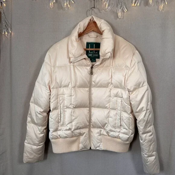 Larry Levine Cream Down Puffer Jacket  |  Size M - Picture 3 of 13